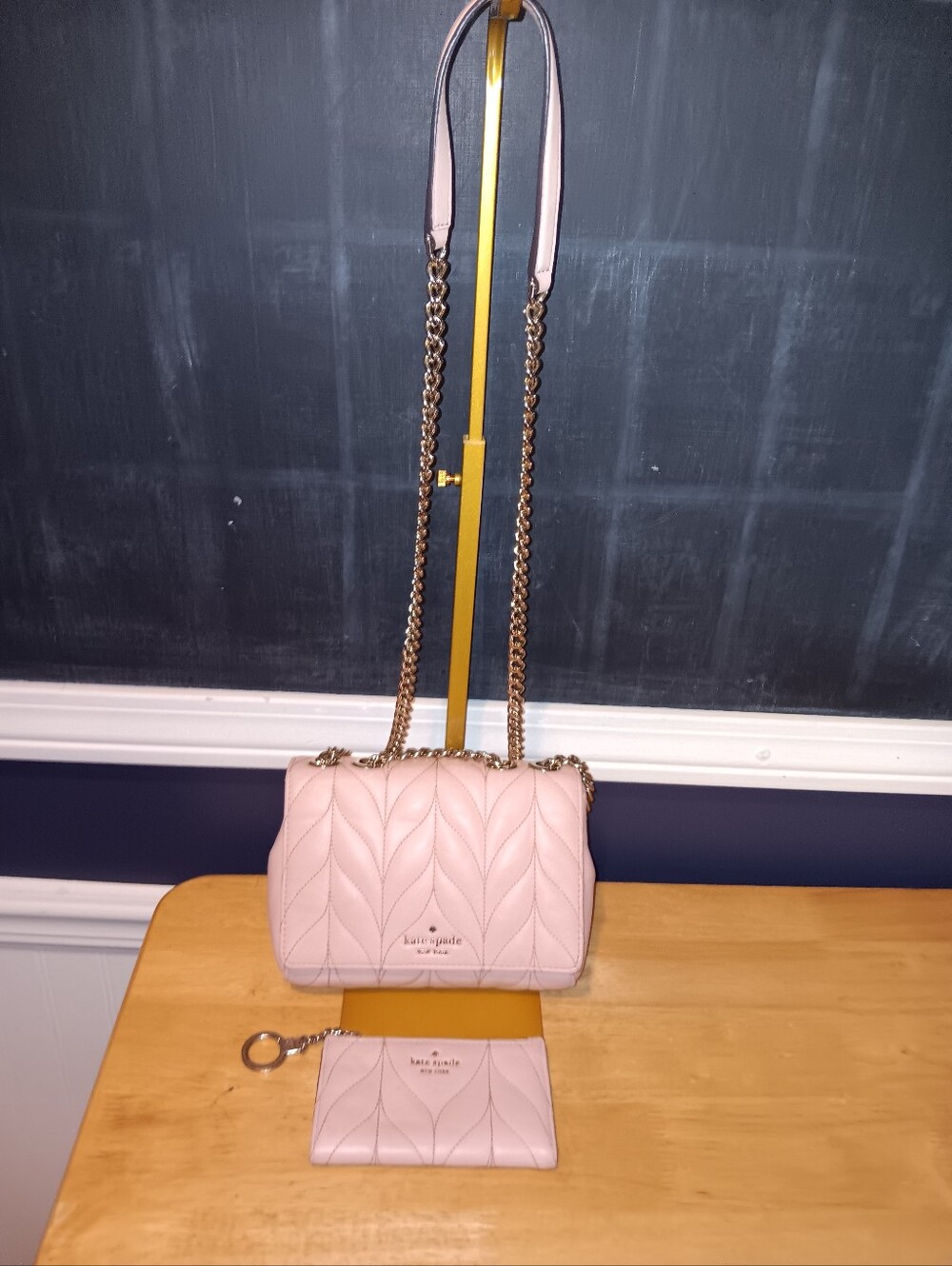 Kate Spade Soft Pink Leather Crossbody Bag With Matching Wallet